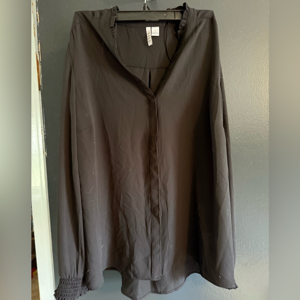 Elle Black Button Down Shirt